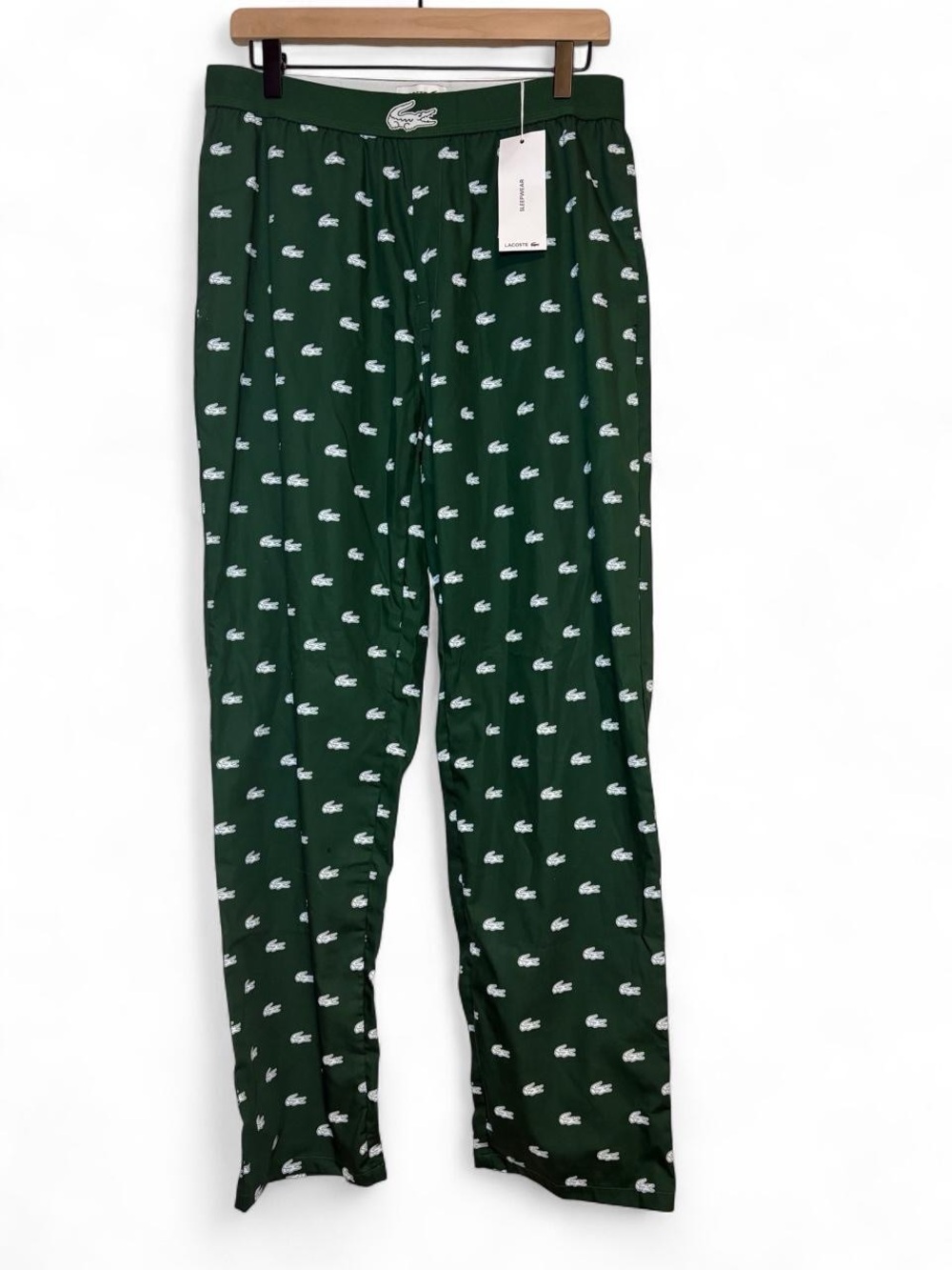 Lacoste Dark Green Allover Crocodile Print Pajama Pants